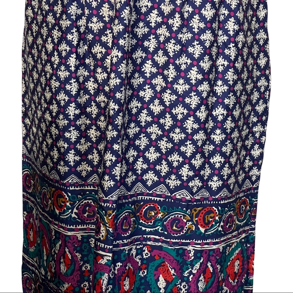 Vintage Laura & Jayne Collection Bright Boho Print Casual Skirt Set Size M - Picture 8 of 11
